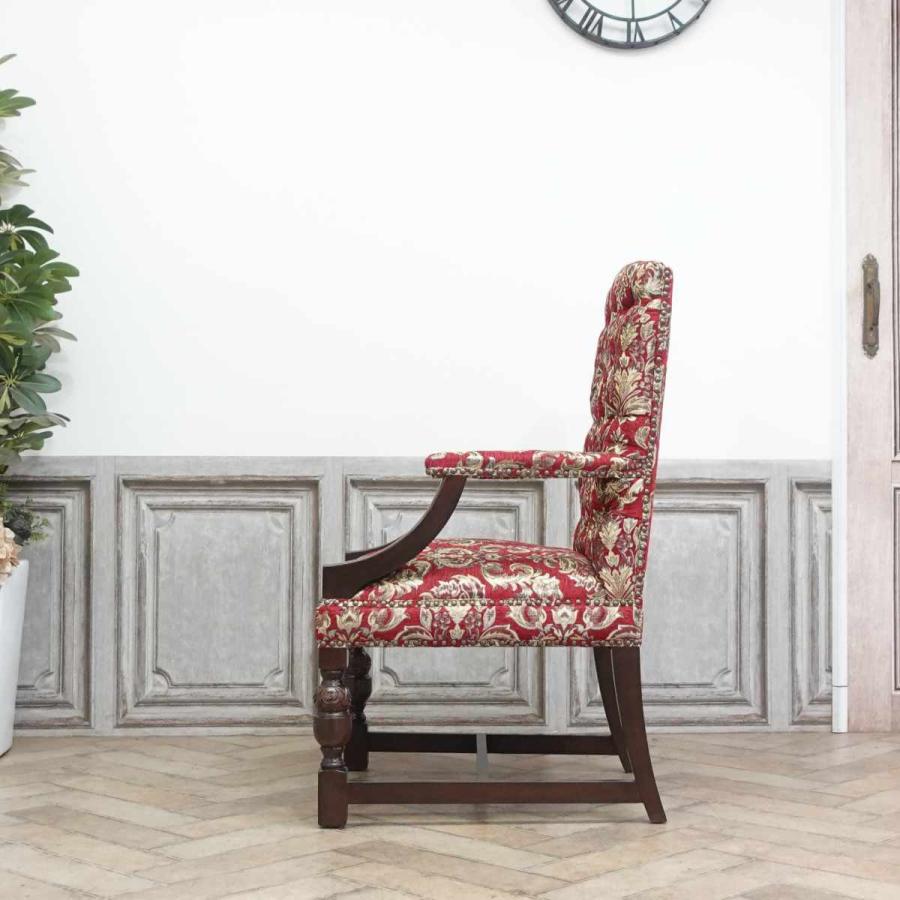 一都三県限定アンティークチェスターフィールドアームチェア テーブルセット　ロココ 一都三県限定アンティークチェスターフィールドアームチェア