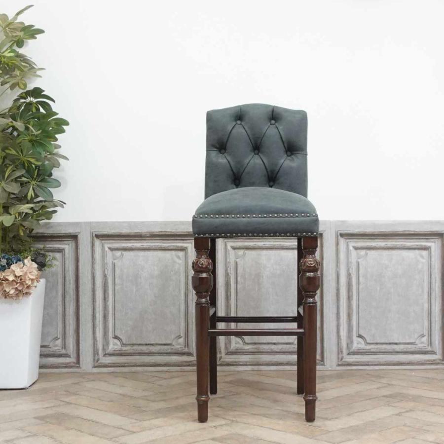 英国クラッシック仕上げ カウンターチェア 黒 昇格式 バーチェア