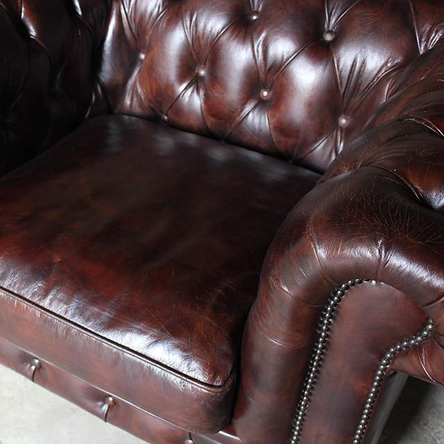 輸入家具 ソファ アンティーク風 シングルソファ チェスターフィールド