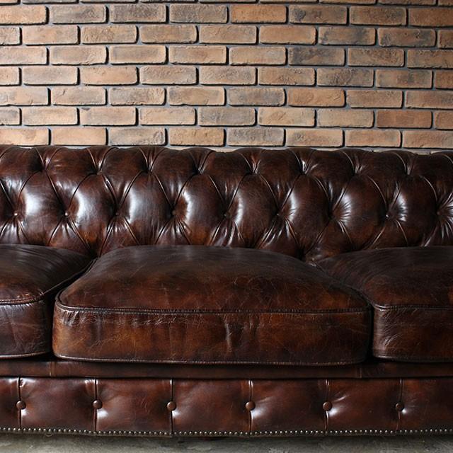 輸入家具 ソファ アンティーク風 トリプルソファ チェスターフィールド