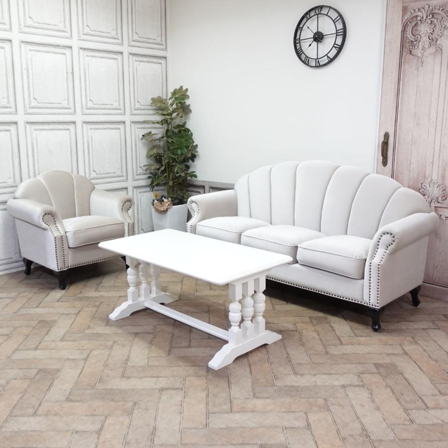 3人掛け ソファ シェル型 三人用 ソファー アンティーク調 貝殻 椅子