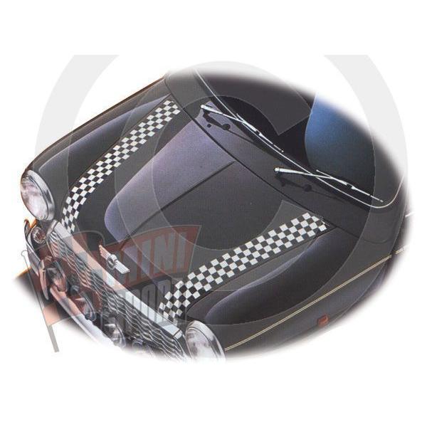 ローバーミニ ボンネットストライプ チェッカー デカール