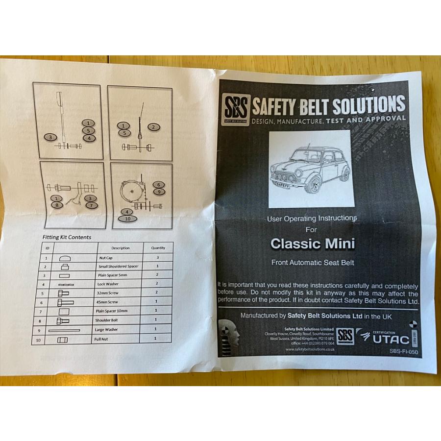 ローベルページ ローバーミニ スペアーズ社フロント3点式シートベルト 赤