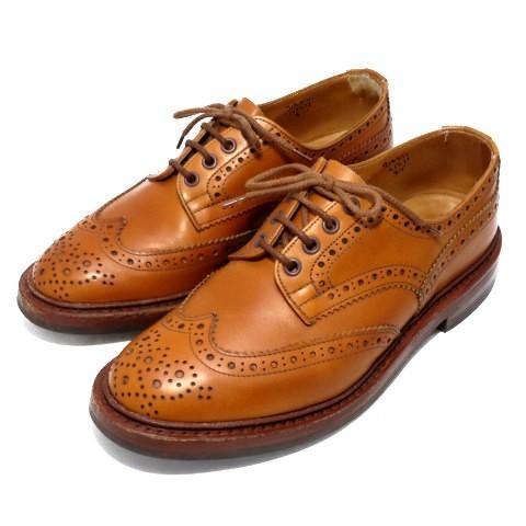 Tricker's トリッカーズ M5633 バートン ダービーブローグ ウイングチップ エイコンアンティーク UK8 箱付シューズ 中古