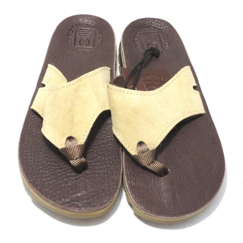 未使用 THE SANDALMAN サンダルマン タングサンダル レザー スエード 
