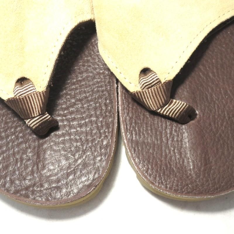 未使用 THE SANDALMAN サンダルマン タングサンダル レザー スエード 