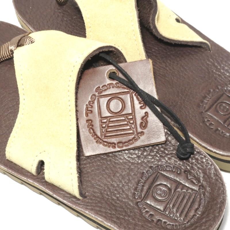 未使用 THE SANDALMAN サンダルマン タングサンダル レザー スエード 