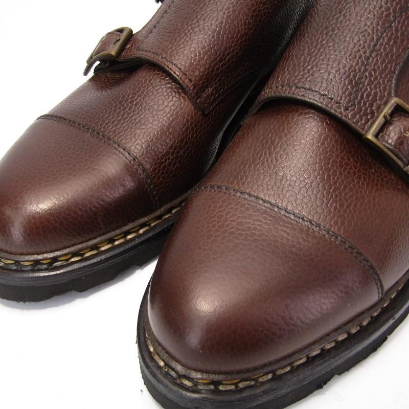 未使用 Paraboot パラブーツ ウィリアム ダブルモンク 981435 グレインレザー エボニー マルシェ EBENE UK6.5 箱付シューズ  中古 10004031