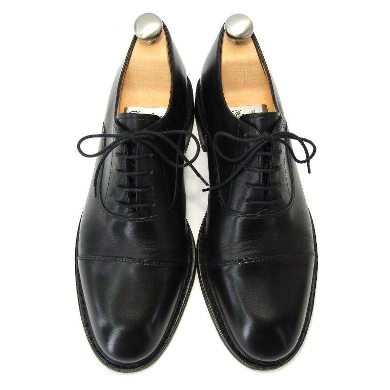 良品 Paraboot パラブーツ ストレートチップ MONTAIGNE 920112 内羽根 ACTIV デュプイ LIS NOIR 黒 カーフ  UK7 箱付キャップトゥ シューズ 中古 10004098