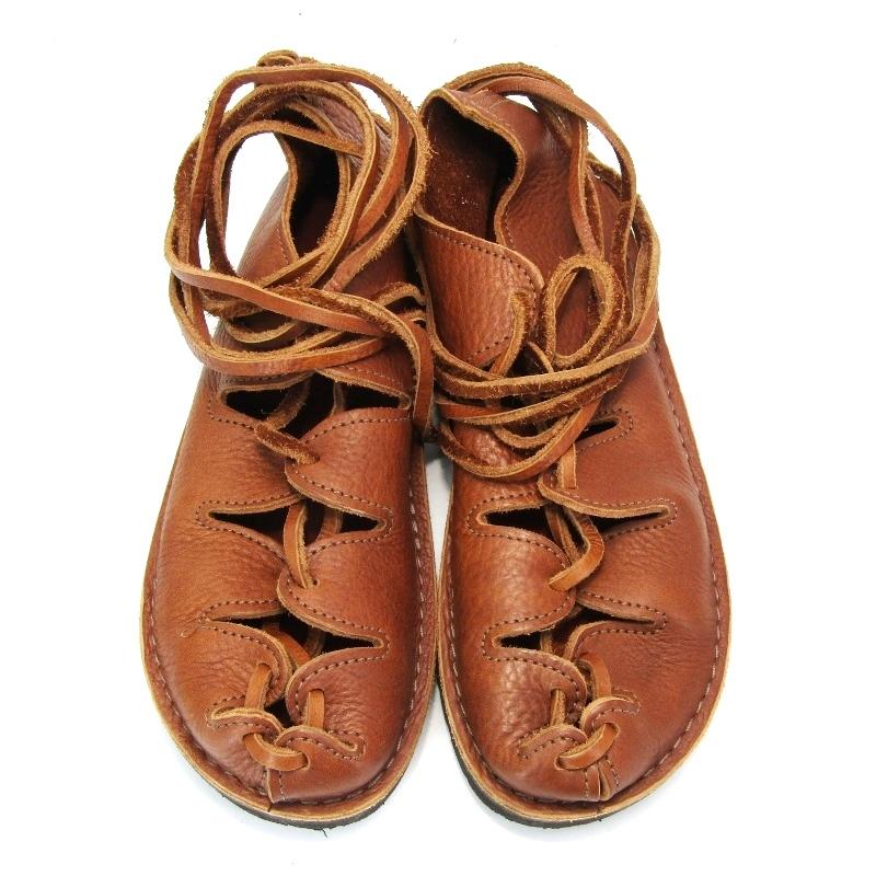 NATIVEARTH ネイティバース Ghillies W レースアップサンダル USA製 編み上げ ブラウン 茶 ブルハイド US10 ...