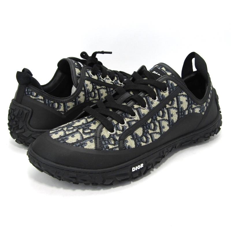 良品 DIOR ディオール ロートップスニーカー 3SN277ZJW B28 LT OBLIQUE 