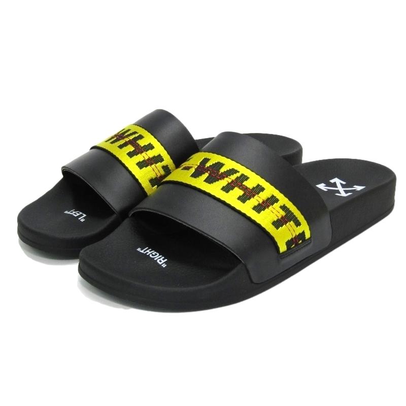 新品未使用 オフホワイト OFF WHITE シャワーサンダル スライド 黒 