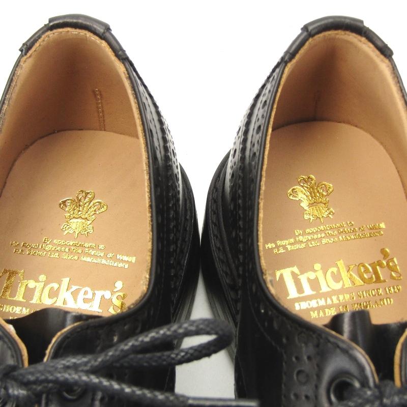 未使用 Tricker's トリッカーズ UK9 ダービーブローグ 5633/10 BOURTON バートン 短靴 ボックスカーフ ブラック