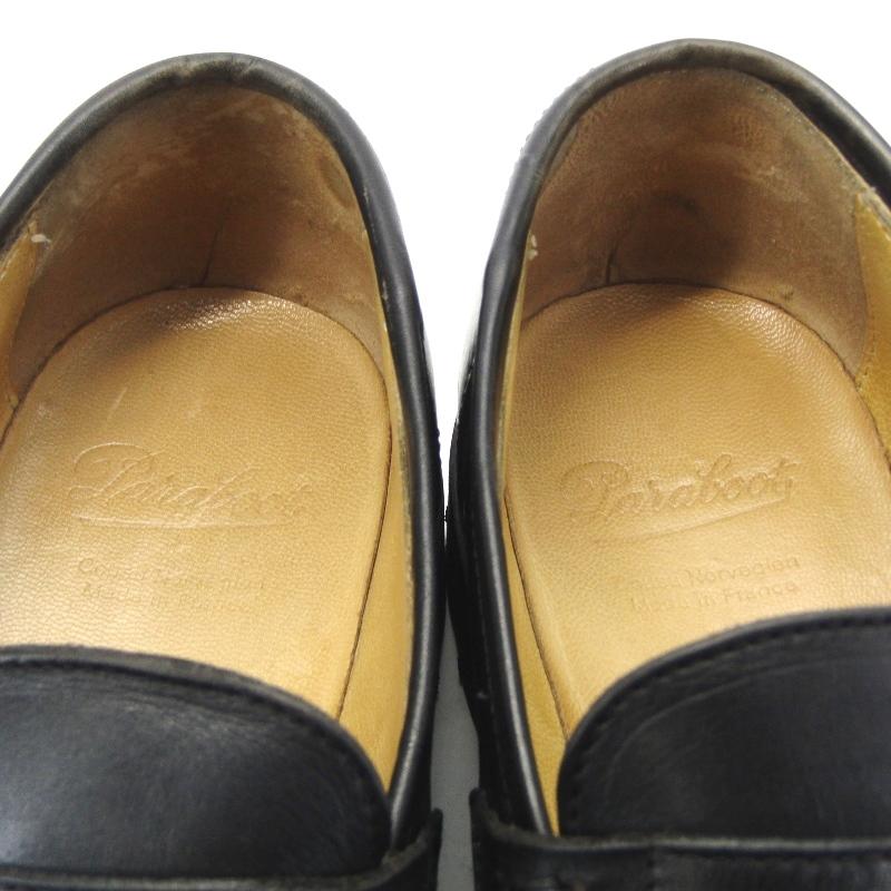 美品【パラブーツ】ローファー モカシン 黒 UK6.5 Paraboot パラブーツ UK6.5 モカシンローファー 099412