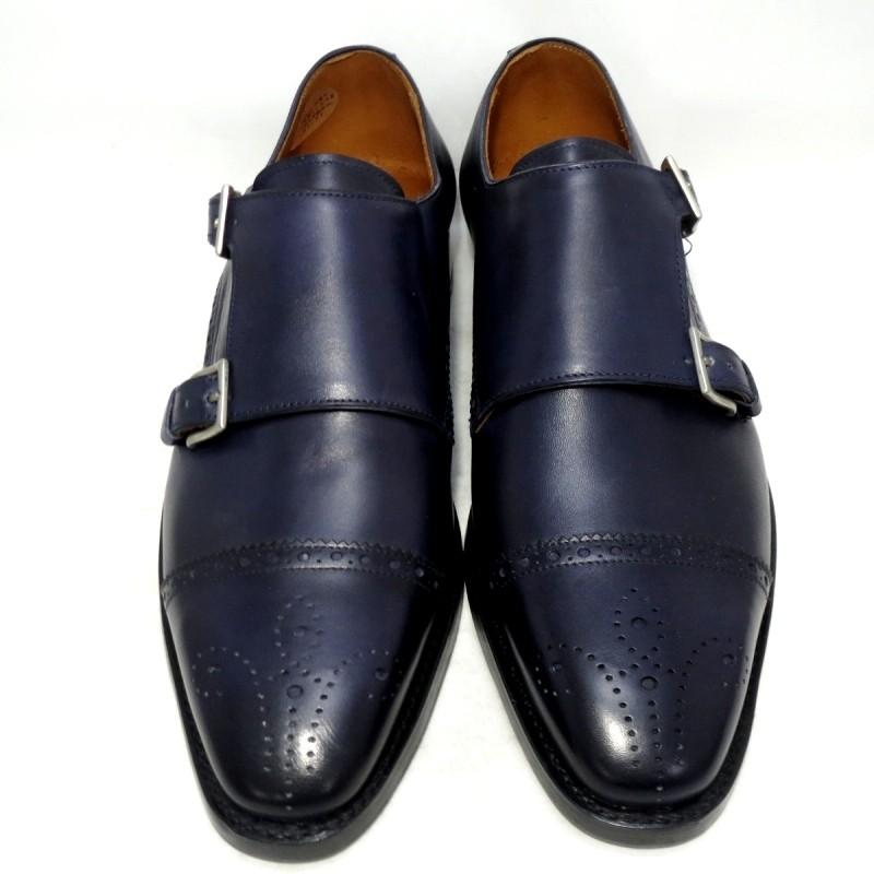 【美品】ANDRES SENDRA アンドレスセンドラ プレーントゥ ネイビー 美品】ANDRES SENDRA アンドレスセンドラ プレーントゥ ネイビー