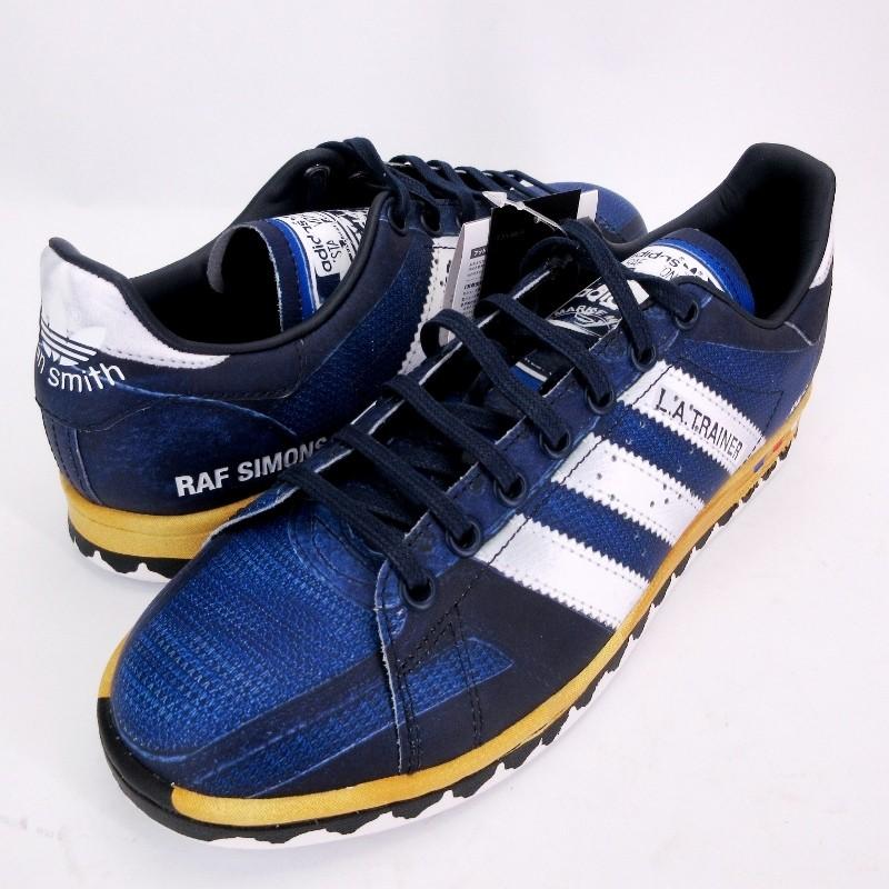 良品 アディダス×ラフシモンズ スニーカー ブラック/ブルー 29cm adidas 未使用 by RAF SIMONS アディダス RS L.A. STAN EE7951