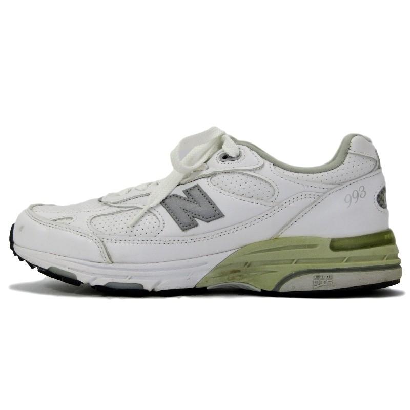 new balance ニューバランス M993LWT ランニングシューズ USA製 ローカット ホワイトレザー 26.5cm  箱付スニーカー  中古 11000794｜classic