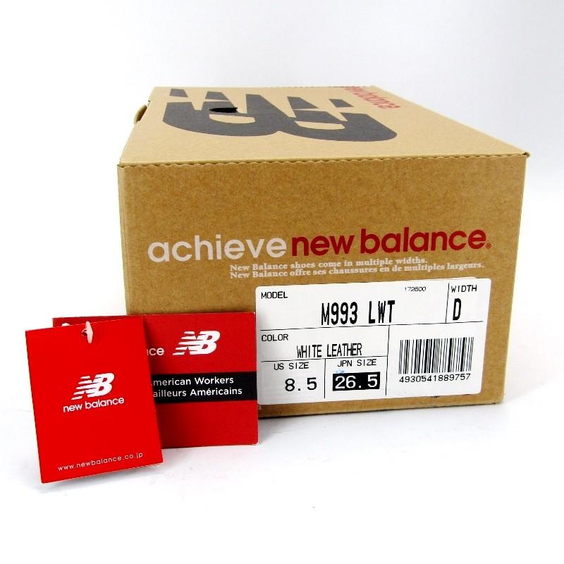 new balance ニューバランス M993LWT ランニングシューズ USA製 ローカット ホワイトレザー 26.5cm  箱付スニーカー  中古 11000794｜classic｜09