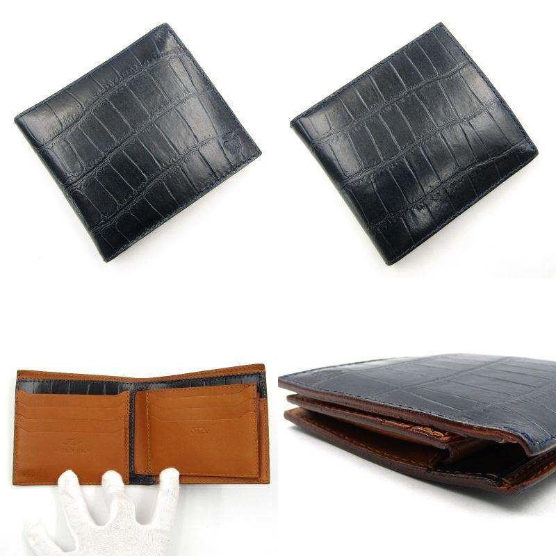 Felisi 未使用 フェリージ 二つ折り財布 452/SA クロコ型押し エンボス