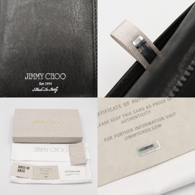 JIMMY CHOO ジミーチュウ 長財布 COOPER BLS 163 スター スタッズ クーパー ガンメタル ブラック 黒  レザー 革  中古 15000000｜classic｜09