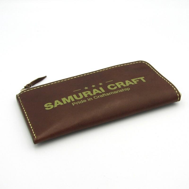 未使用 SAMURAI CRAFT サムライクラフト 長財布 Lファスナーロングウォレット ロゴプリント ブラウン 茶 レザー 革 中古  15000183 : 15000183 : クラシック - 通販 - Yahoo!ショッピング