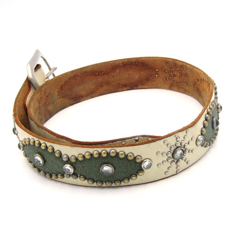 【美品】HTC/エイチティーシー/レザー 本革/スタッズ/スティングレイ/ベルト HTC(Hollywood Trading Company)/エイチティーシー(ハリウッド