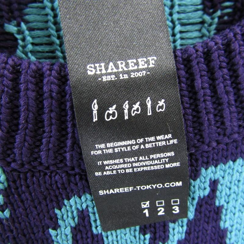 未使用 SHAREEF シャリーフ JACQUARD KNIT 22714034 ジャガード クルー