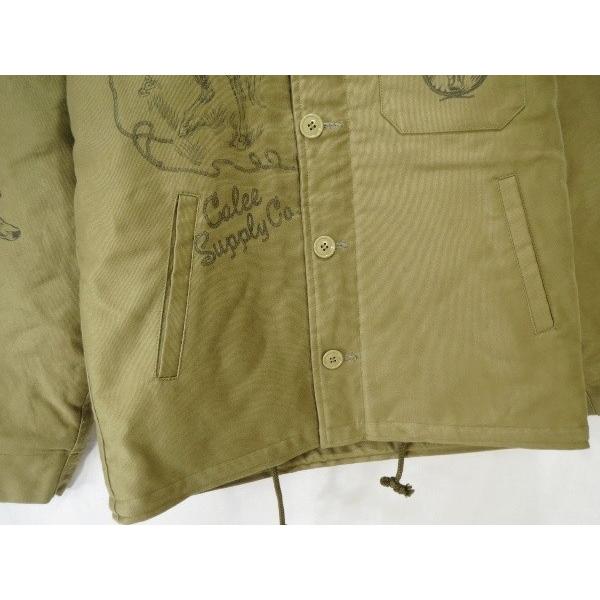 calee キャリー 刺繍入り ベージュミリタリージャケット 廃盤品 レア物 CALEE キャリー 15AW A-2 デッキジャケット ベージュ 未使用 M cl