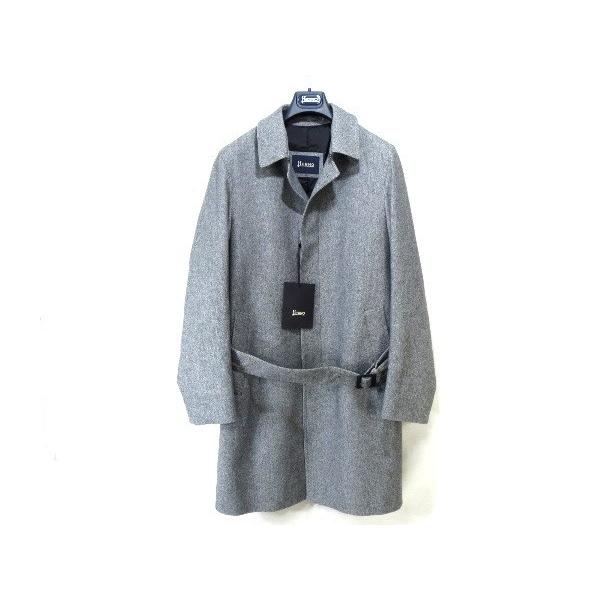 HERNO ヘルノ ウール ステンカラーコート 美品 706935 グレー 48 ベルテッドコート【中古】20005778 : クラシック ...