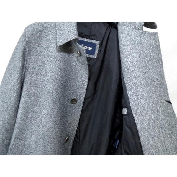 HERNO ヘルノ ウール ステンカラーコート 美品 706935 グレー 48 