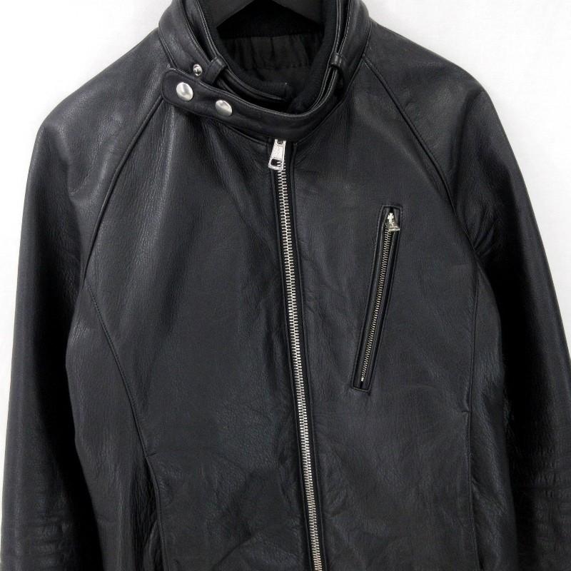 AKM エーケーエム シングルライダースジャケット wrinkle stand B026 