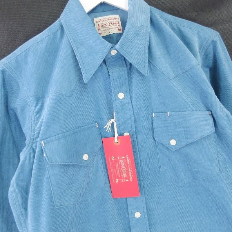 未使用 BONCOURA ボンクラ 長袖ウエスタンシャツ サマーコーデュロイ 