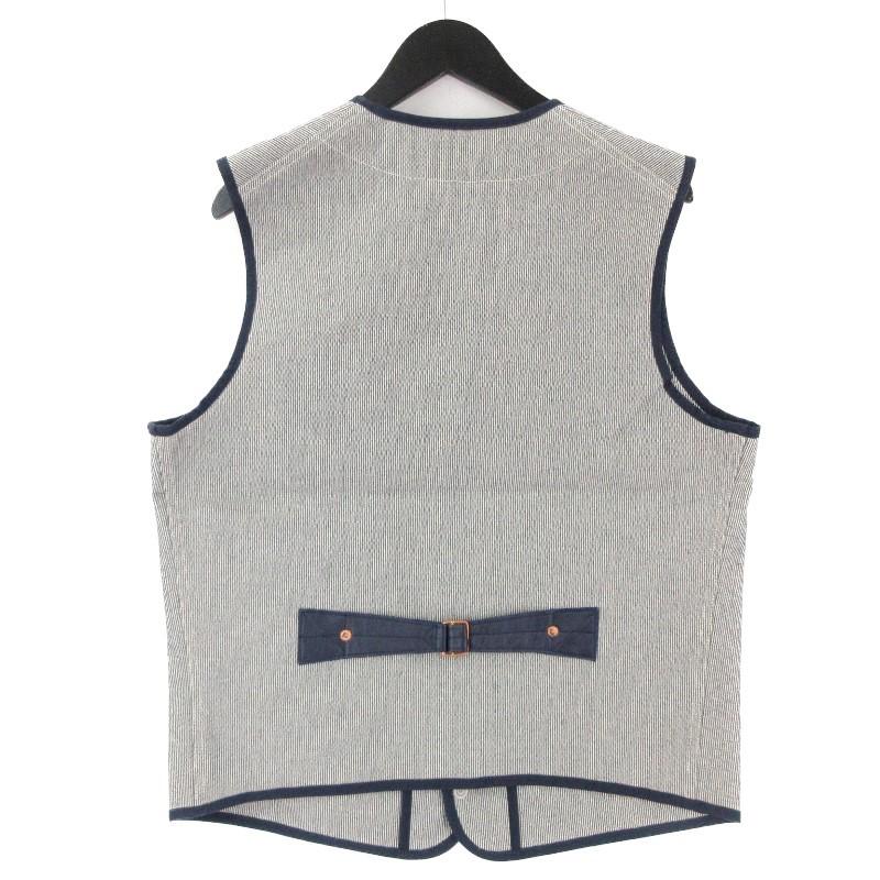 未使用 BONCOURA ボンクラ パイピングベスト ヒッコリー Piping Vest