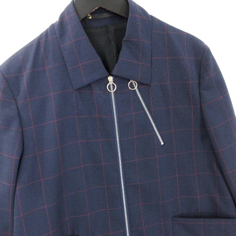 ポールスミス　ネイビースーツ　セットアップ Paul Smith ポールスミス セットアップ 格子柄 ジップアップ ネイビー