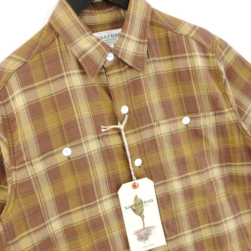 SASSAFRAS 未使用 ササフラス 半袖チェックシャツ SF-201659 Feel Sun  