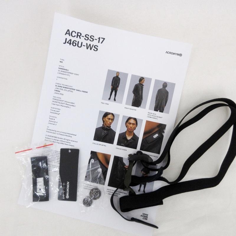 ACRONYM アクロニウム J46U-WS 2L WINDSTOPPER COAT ACR-SS-17 ACRONYM アクロニウム J46U-WS 2L WINDSTOPPER COAT ACR-SS-17