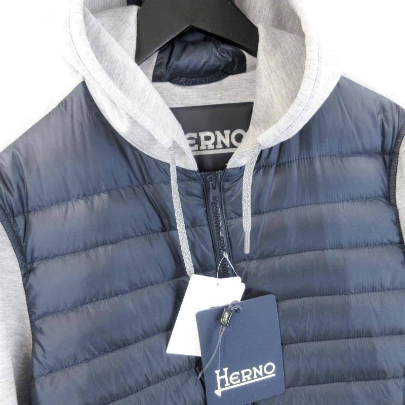 Herno 46 ネイビー ダウンニットパーカー