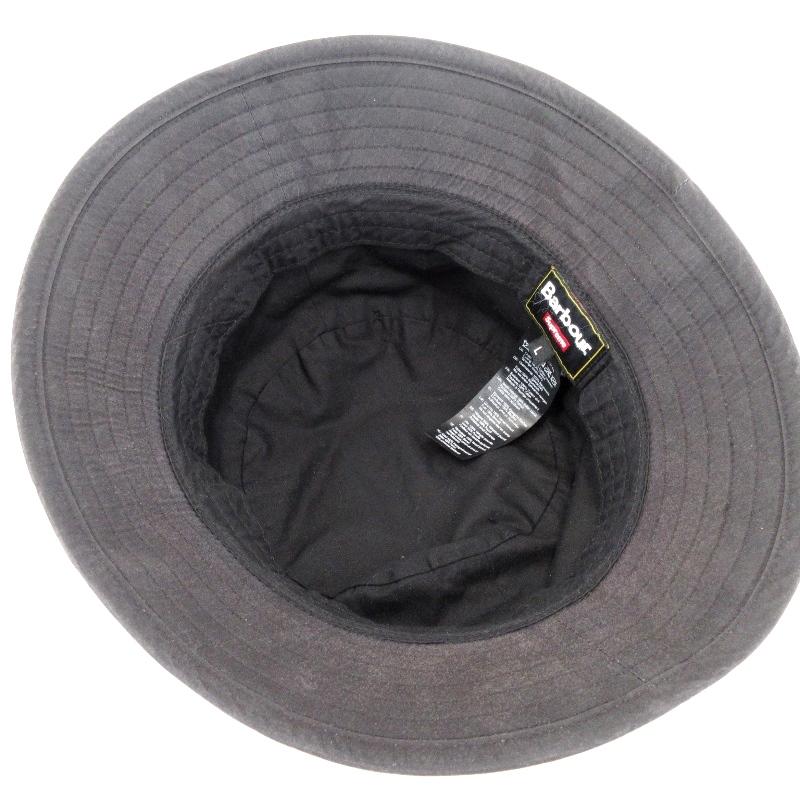 Supreme × Barbour シュプリーム バブアー バケットハット Waxed Cotton Crusher Hat ブラック 黒 L  20016549