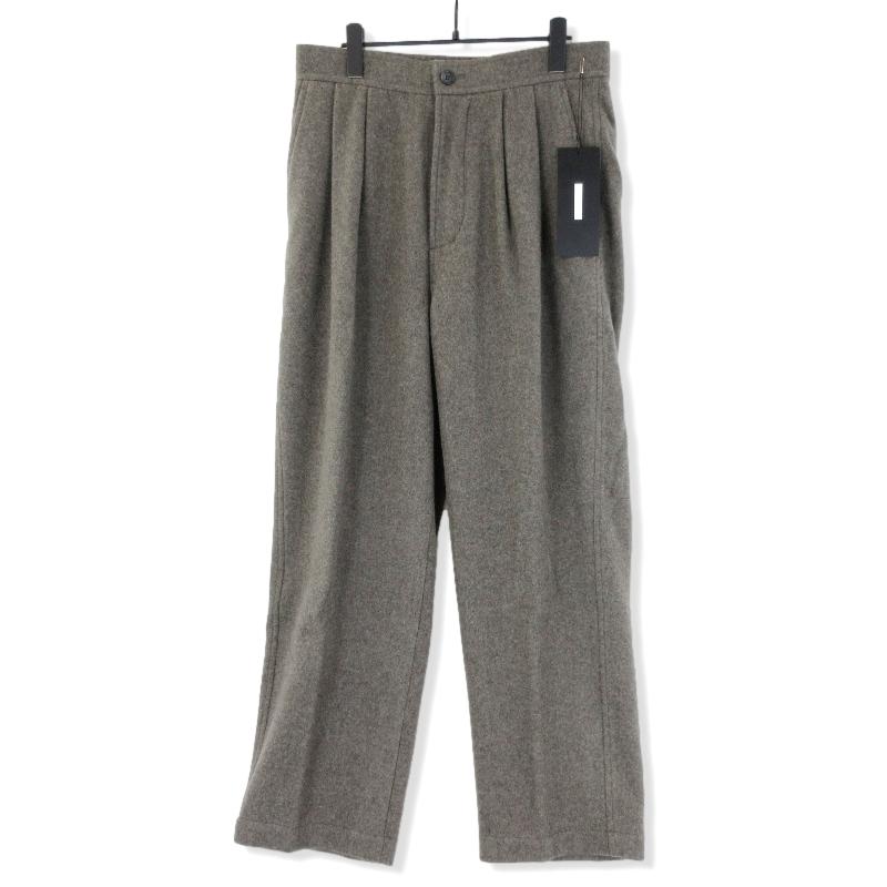 未使用 I アイ CASHMERE WOOL 2TUCK EASY SLACKS 223-20502 2タック 