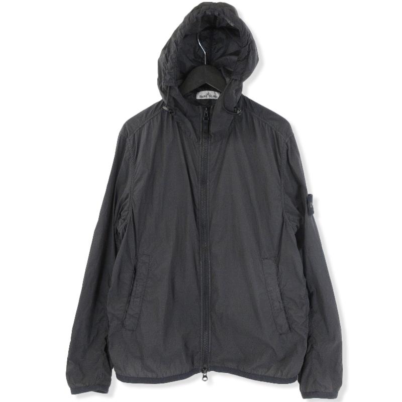 美品】ストーンアイランドナイロンジャケット白ワッペンLAMYブラック