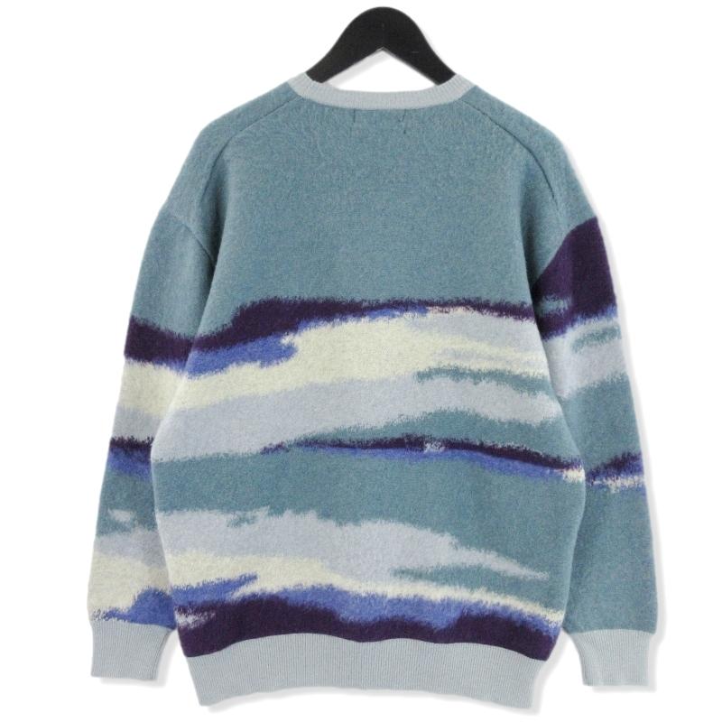 未使用 Graphpaper グラフペーパー Jacquard Crew Neck Knit GU233-80281 クルーネック セーター BLUE FOG 1 タグ付き  20018304｜classic｜02