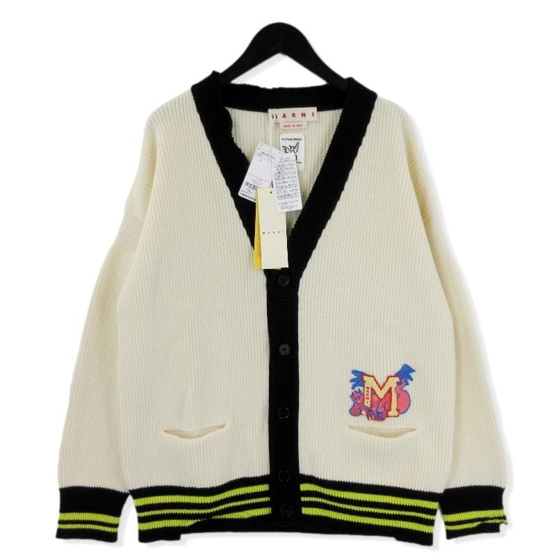 未使用 MARNI マルニ PATCH COTTON WOOL CARDIGAN CDMG0090Q0 ダメージ  