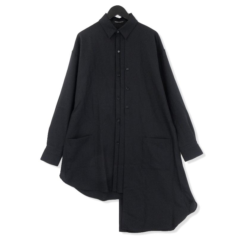 Yohji Yamamoto ロングシャツ 黒 Yohji Yamamoto ロングシャツ 黒