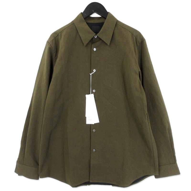 未使用 山内 ヤマウチ 長袖シャツ yc41 有松塩縮加工リネンシャツ 麻  