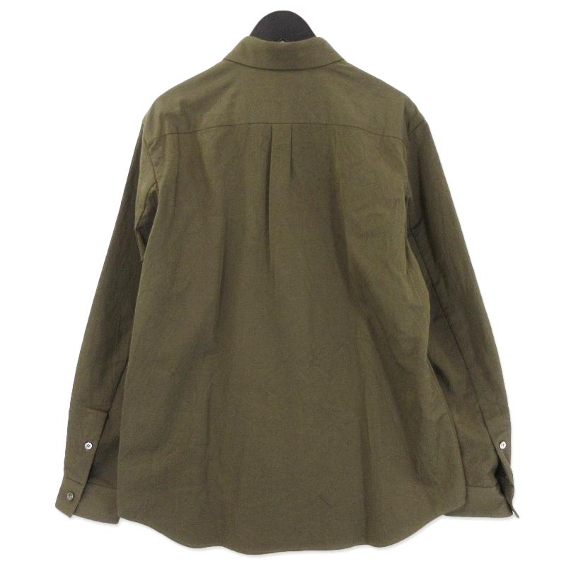 未使用 山内 ヤマウチ 長袖シャツ yc41 有松塩縮加工リネンシャツ 麻  