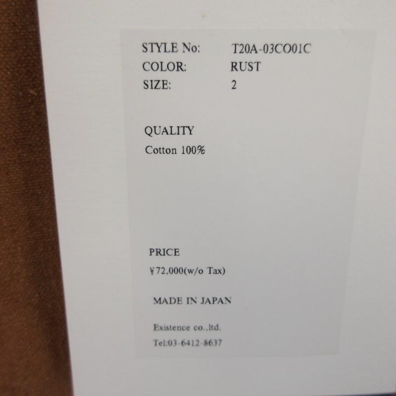 未使用 Text テクスト オーバーコート T20A-03CO01C Unlined Overcoat