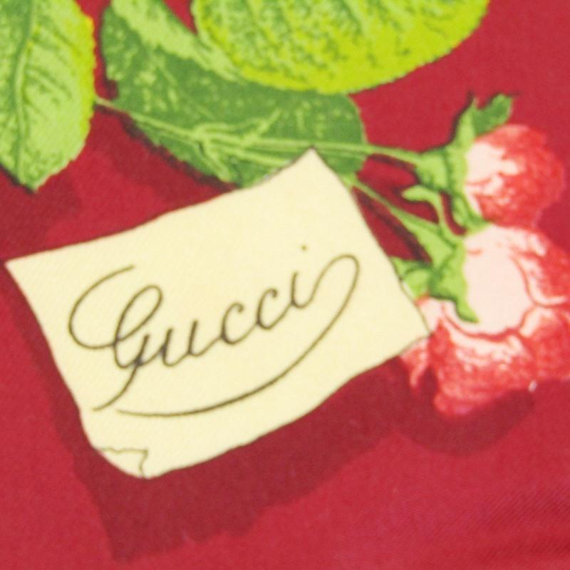 GUCCI グッチ スカーフ シルク フラワー イタリア製 花柄 レッド   22000057｜classic｜02