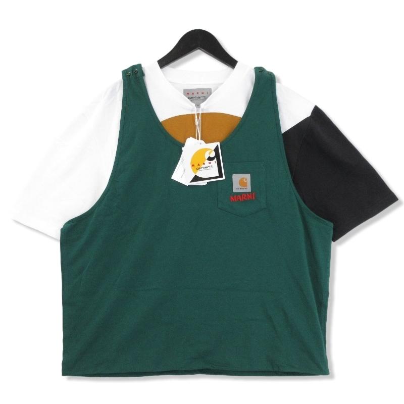 未使用 MARNI × carhartt マルニ カーハート T-SHIRT WITH GREEN VEST 