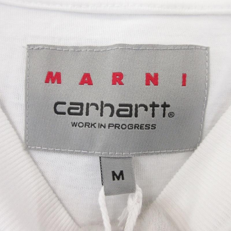 未使用 MARNI × carhartt マルニ カーハート T-SHIRT WITH GREEN VEST  グリーンベスト WHITE GREEN/MLV66 M タグ付き  22000631｜classic｜04