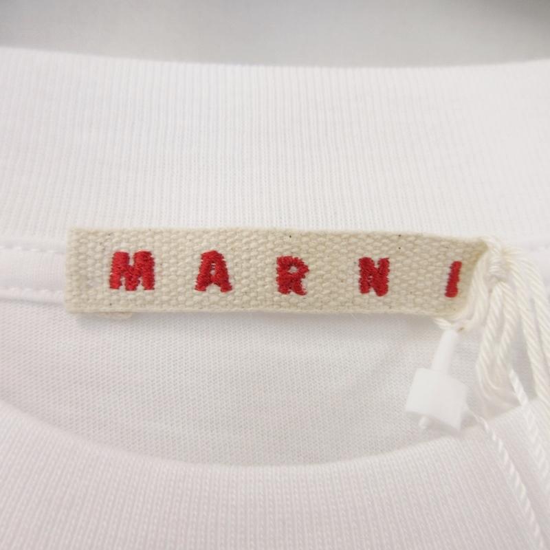 未使用 MARNI マルニ SCAN LOGO OVERSIZED TEE  スキャンロゴ オーバーサイズ 半袖Tシャツ WHITE SLW01W 50 タグ付き  22000632｜classic｜04